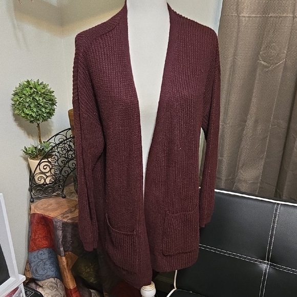 Fashion Nova Sweaters - Fashion Nova Burgundy Cardigan